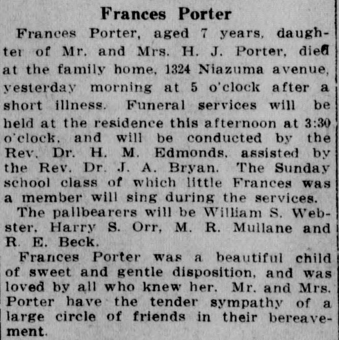 Frances Porter obituary